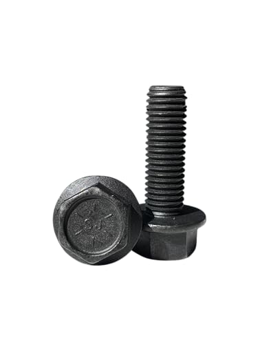 (20 Pieces) 5/8-11x2 Grade 8 Hex Flange Bolts Screws UNC Coarse Full Threads Phosphate & Oil