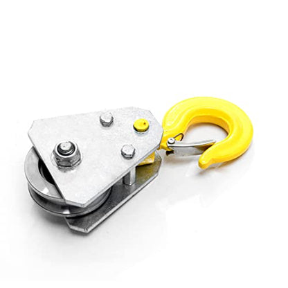 2pcs 1 Ton Snatch Block with Hook Bearing Pulley Hook Lifting Trolley Wire Rope Electric Hoist Under Hook Hoist Special Hook Household Labor-Saving Hook Small Lifting Trolley - size: 1 Ton