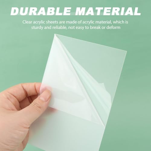10pcs Clear Acrylic Perspex Sheets, Transparent Acrylic Sheet, 1mm Thick 10 x 15cm Acrylics Plastic Sheet for Craft Projects, DIY Display,Replacement Picture Frame Glass Painting