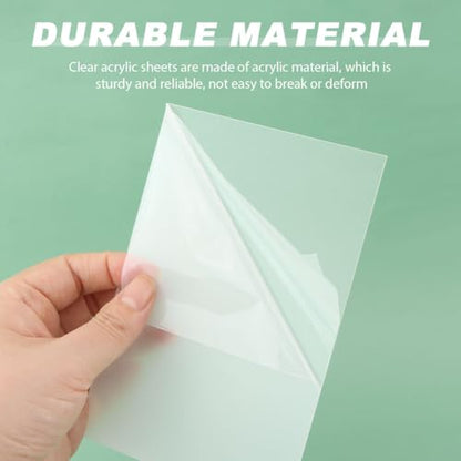 10pcs Clear Acrylic Perspex Sheets, Transparent Acrylic Sheet, 1mm Thick 10 x 15cm Acrylics Plastic Sheet for Craft Projects, DIY Display,Replacement Picture Frame Glass Painting