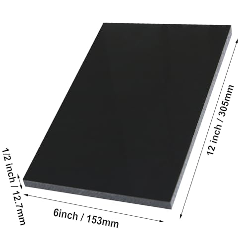 High-Density Polyethylene (HDPE) Plastic Sheet (1, Black, 6" X 12"X 1/2") - color: Black, size: 6" X 12"X 1/2"