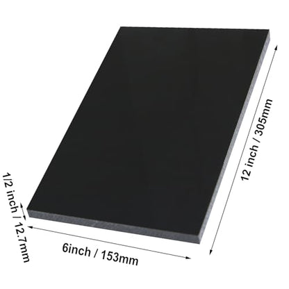 High-Density Polyethylene (HDPE) Plastic Sheet (1, Black, 6" X 12"X 1/2") - color: Black, size: 6" X 12"X 1/2"