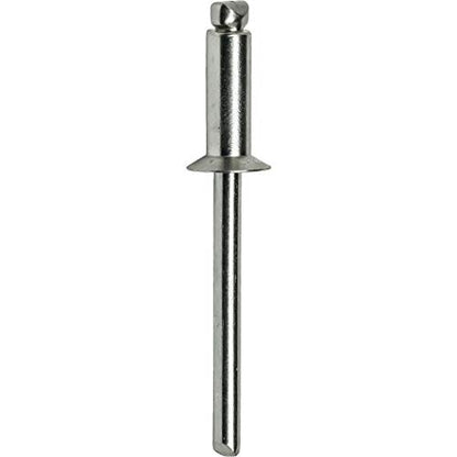 Fastenere Pop Rivets -3/16" x 1/2" (50 pcs) Heavy Duty, Open-End, Stainless Steel, Dome-Head Blind Rivets, Corrosion-Resistant, High Tensile & Shear Strength, 6-8 Gap .376" - .500" - size: 3/16" x 1/2" (6-8) (50 Pack)