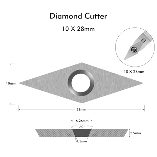 10-Piece Carbide Cutter Inserts with Screws for Wood Lathe Tools - size: 10-Piece