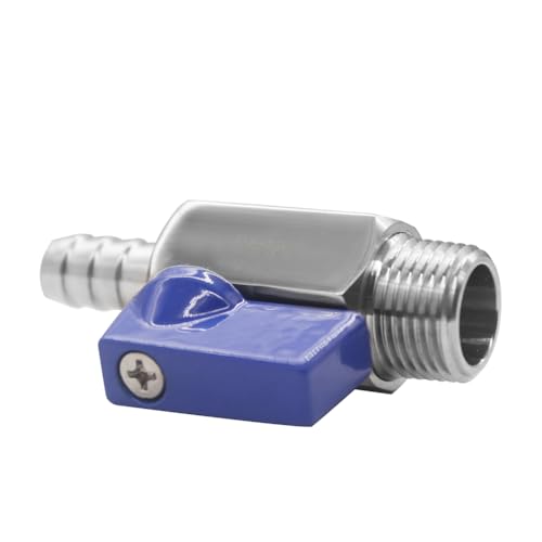 2Pcs Shut Off Valve 1/2" NPT Male x 5/16" Hose Barb Ball Valve - size: 1/2 MNPT x 5/16" Barb