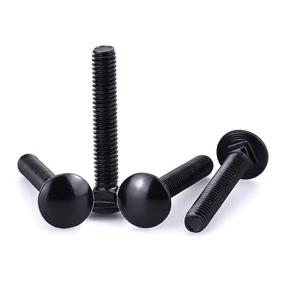 1/4-20 x 1 Black Steel Carriage Bolts, 304 Stainless Steel 18-8, Round Domed Head Square Neck Carriage Bolts Screws, Coarse Thread UNC, 25 PCS - size: 1/4-20 x 1"