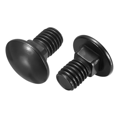 25Pcs 1/4"-20x1/2 Carriage Round Head Square Neck Bolt 304SS - color: Black, size: 1/4"-20x1/2