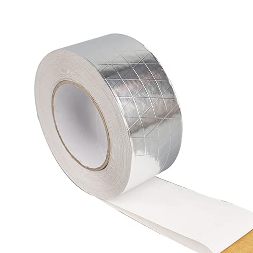 Glass Fiber Cloth Aluminum Tape Silver, Reinforced Self-Adhesive Heat Reflective Tape, Heat Jacketing Insulation Resistant High Temperature HVAC Tape, Metal Repair Duct Tape (2.36inch x 82ft) - size: 2.36inch x 82ft