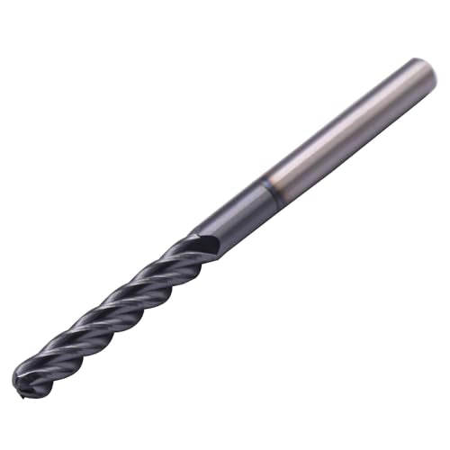 2Pcs 3/16" 4 Flute Solid Carbide Long Ball Nose End Mill Set, AlTiN Coated - size: 3/16 in