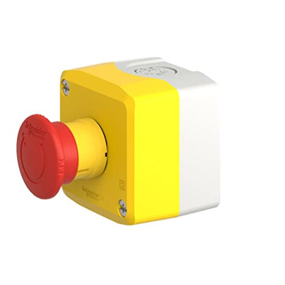 Schneider Electric Yellow Station - 1 red Mushroom Head pushbutton Ø40 Turn to Release 1NO+1NC - style: 1 NC