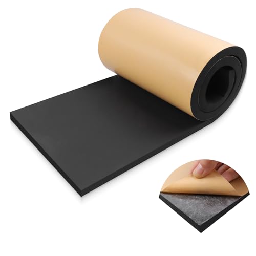 LSGCQ Sponge Neoprene Foam Padding Self Adhesive Foam Sheets, Black - color: Black, size: 12" Wide x 3/4" Thick x 59" Long