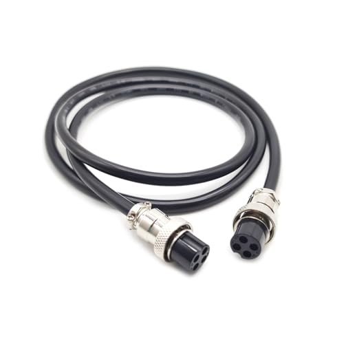 3.28 ft GX20 4 Pin Double Female Cable, GX20 4Pins Female to Female Head Aviation Cordset Electrical Connector Panel Mount Circular Metal Adapter Cordset for Ships 7A 200V 17AWG (1meter) - size: GX20 4Pin