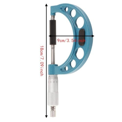 Outside Micrometer, 50-75mm, 0.01mm Accuracy Ductile Cast Iron Outer Diameter Measuring Tool for Machinery Workshop