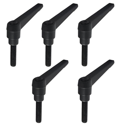 5pcs M8 x 32mm Clamping Lever Handles, 307 Stainless Steel Adjustable Locking Quick Release with Push Button Ratchet Mechanism, Black - size: M8 x 32mm
