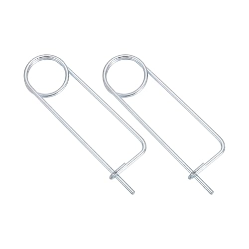 MECCANIXITY 2pcs Steel Brooch Cotter Pins, 0.18x7.48 Inch (4.5x190mm) Brooch Shape Cotter Safety Spring Pin, Quick Locking Fastener for Garden, Farm, Lawn, Rectangle - size: M4.5x190mm