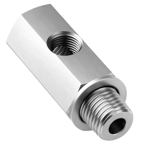 1/4" NPT Oil Pressure Sensor Tee Adapter, 304 Stainless Steel Triple Port Fitting: 1/4" NPT Female to Male & 1/8" NPT Female for Gauge and Sensor Installation - size: 1/4 NPT-1/4 NPT-1/8 NPT