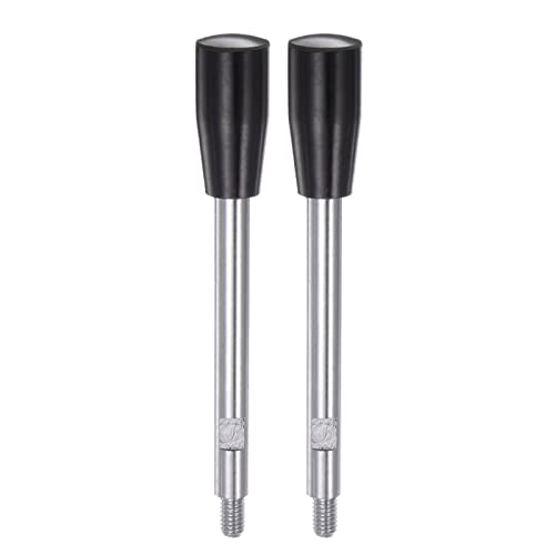 HARFINGTON 2pcs Clamping Handles M6 Thread 115mm (4.5") Length Chrome Plated Revolving Crank Handle Grip Handwheel Screw Stem for Lathe Machine - color: Black, size: M6 x 115mm