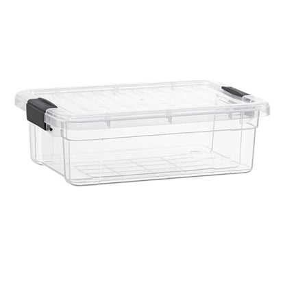Superio 13.7 Quart Clear Plastic Storage Bin with Lid, Stackable Organizer Box, BPA-Free Storage Container for Home, Garage, School & Office, 1 Pack - size: 13.7 Quart