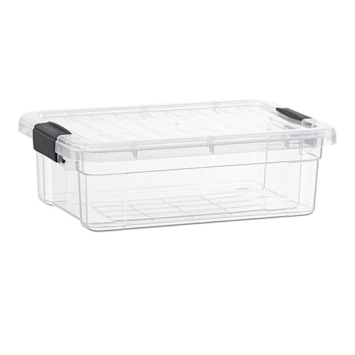 Superio 13.7 Quart Clear Plastic Storage Bin with Lid, Stackable Organizer Box, BPA-Free Storage Container for Home, Garage, School & Office, 1 Pack - size: 13.7 Quart