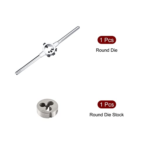 uxcell 10-32 UNF Round Dies Machine Thread Threading Dies 0.8" OD, Die Stock Handle Wrench 20mm Dia M4.5-M6 Metric Round Die Holder