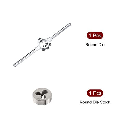 uxcell 10-32 UNF Round Dies Machine Thread Threading Dies 0.8" OD, Die Stock Handle Wrench 20mm Dia M4.5-M6 Metric Round Die Holder