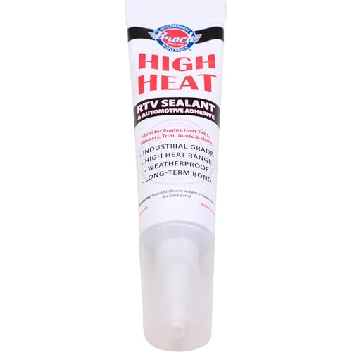 Brock High Heat RTV Sealant & Automotive Adhesive – Industrial Grade Silicone for Heat Tabs, Gaskets, and More – 2.8 oz Tube