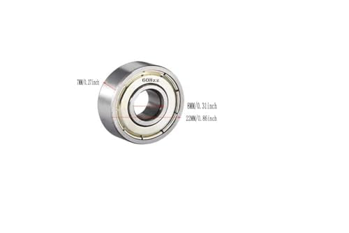 8-Pack 608-ZZ Double Rubber Sealed deep Groove Ball Bearings, 8MMx22MMx7MM, pre-Lubricated, Stable Performance, and Cost-Effective Ball Bearings - size: 608ZZ