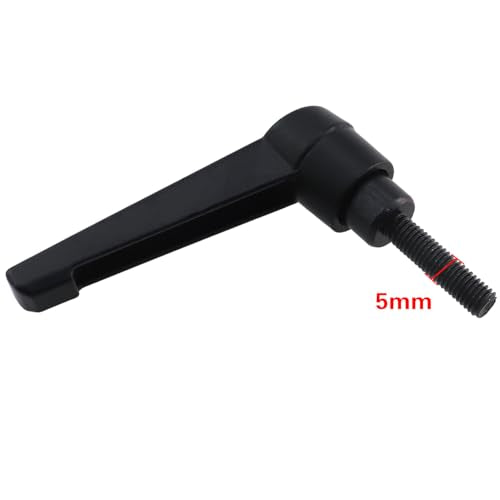 6PCS M5x20x20mm Adjustable Handle Clamping Lever Handles Black Oxidized Carbon Steel Threaded Male Studs Quick Release Ratchet Bolt Knobs for Component Fixing