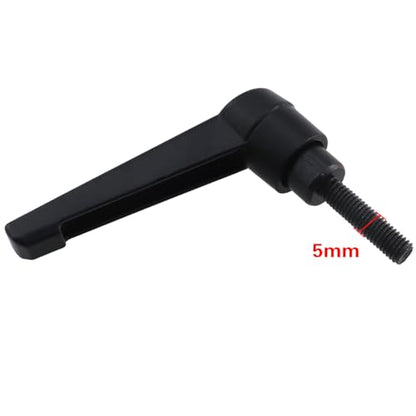 6PCS M5x20x20mm Adjustable Handle Clamping Lever Handles Black Oxidized Carbon Steel Threaded Male Studs Quick Release Ratchet Bolt Knobs for Component Fixing