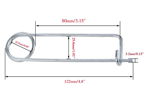 8PCS Steel Brooch Shape Cotter Safety Pins, Spring Pin Quick Lock Brooch Locking Fastener for Farm Lawn Garden Hitch -8Sizes (Size: 3.2*80*25.6mm/0.13*3.15*1.01inch 8PCS/Set) - size: Size: 3.2*80*25.6mm/0.13*3.15*1.01inch 8PCS/SET