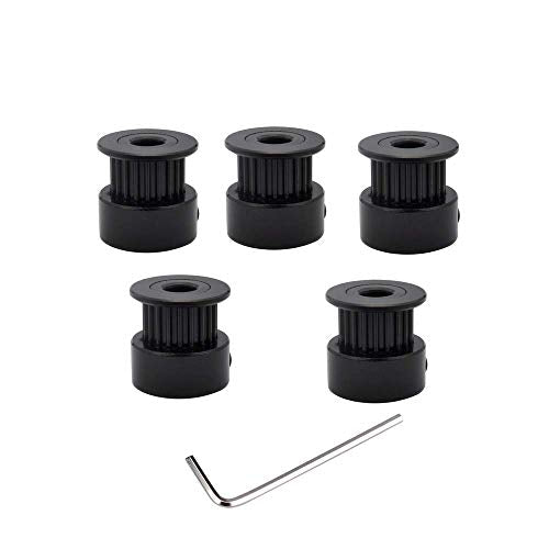 5pcs Black GT2 Pulley 20T 5mm bore for Creality Ender 3 V2 Pro 3s CR10 CR-10S CR6 SE 3D Printer Parts 6mm Width Belt 20 Teeth 2GT Stepper Motor Pulleys (5mm bore) - size: 5mm bore