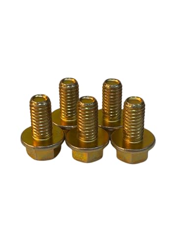 (100 Pieces) 3/8-16x3/4 Grade 8 Hex Flange Bolts Screws UNC Coarse Full Threads Zinc Yellow Trivalent