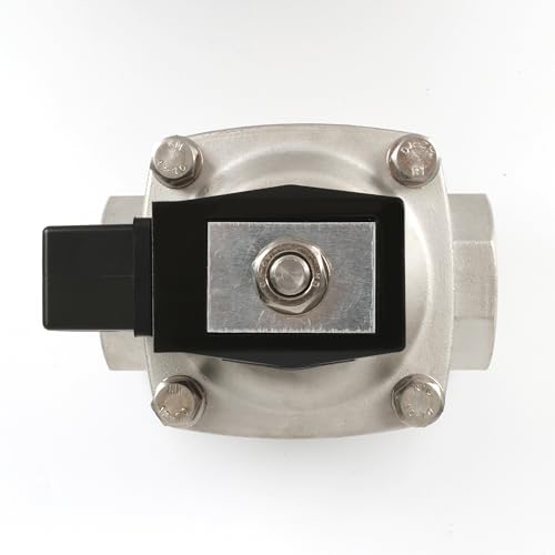 U.S. Solid 1-1/2" Stainless Steel Solenoid Valve - 12V DC, Normally Closed, 145 PSI Electric Valve for Water, Air, Diesel - size: 1-1/2 "