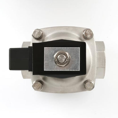 U.S. Solid 1-1/2" Stainless Steel Solenoid Valve - 12V DC, Normally Closed, 145 PSI Electric Valve for Water, Air, Diesel - size: 1-1/2 "