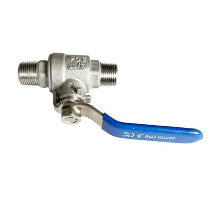 3/8 inch Male to Male Thread Ball Valve 304 Stainless Steel Full Port NPT Thread Ball Valves WOG1000 - size: 3/8 Inch
