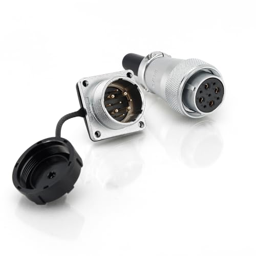 WEIPU WS24 9-Pin Aviation Circular Connector, Metal Threaded Panel Mount Waterproof, Male & Female Receptacle, Industrial Outdoor Automotive Power Cable Connector for LED Equipment - color: Female Plug and Male Socket, size: 9 Pin