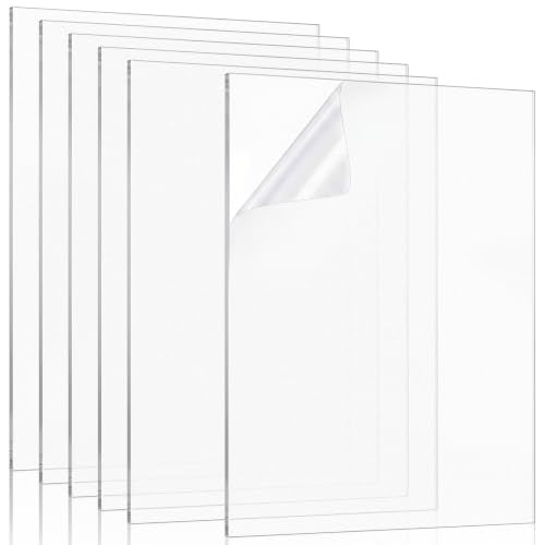 Junkin 6 Pack 5 x 7 Inch Non-Glare Acrylic Sheet for Picture Frame - size: 5 x 7 Inch