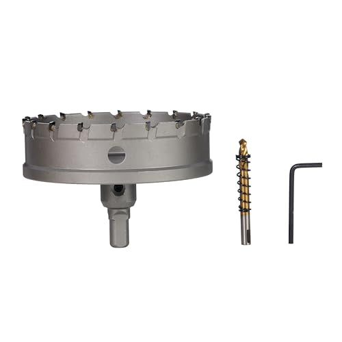 BLACK CANYON 4-1/2" Carbide Hole Saw, 18-Tooth YG10X Carbide Cutter Head with 3-Flat Shank, Ideal for Stainless Steel/Cast Iron/Aluminum - size: 4-1/2 inch