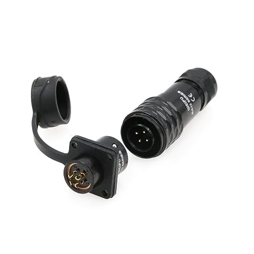 SZRMCC WEIPU SA12 4Pin Waterproof Connector 12mm Push Pull Solder Aviation Wire Connector Male Plug Female Socket for Automotive Industrial Electrical (4 Pin 5A) - size: 4 Pin 5A