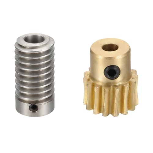 uxcell Worm Gear Set 15T 1:15 Reduction Rate1045 Steel Rod 8mm Bore - size: Gear-4mm, Rod-8mm Bore, style: 0.8M-15T