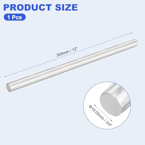uxcell 304 Stainless Steel Round Rods 3/4" Dia x 12" Silver - size: 3/4" Dia x 12" Length