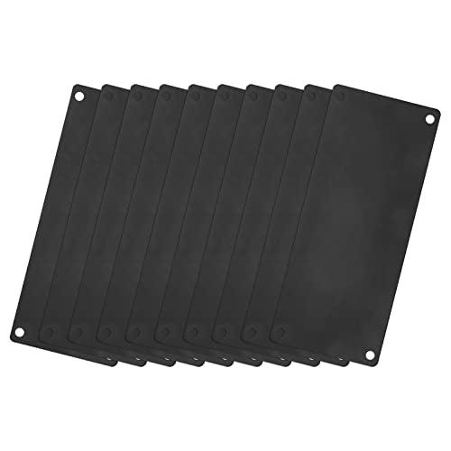 uxcell Stainless Steel Blank Tags, 80 x 40mm Rectangle Engraving Blanks Card with 4 Hole for Machine Nameplate DIY Label Tag, 10Pcs (Black) - size: 80mm x 40mm