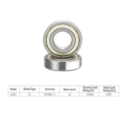 628ZZ 4 PCS Deep Groove Ball Bearing 8×24×8mm Double Metal Shielded Ball Bearing Chrome Steel P0 Z2 Bearing for Industrial Machine,Power Tools and Mechanical Equipment - size: 628ZZ Size 8×24×8mm