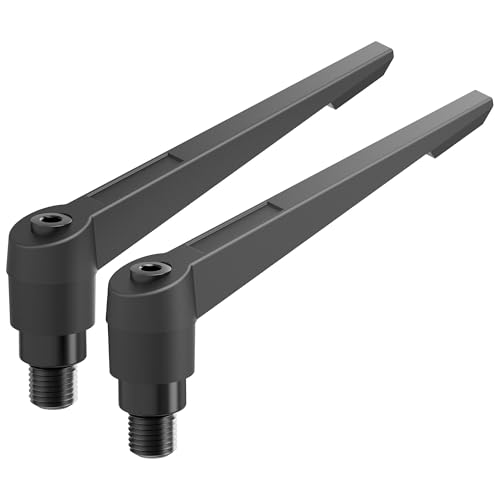 2PCS Clamping Lever Handles, M6 x 16mm Male Thread, Adjustable Quick Release Locking Rotating Screw Bolt Stud Knobs Apply for Lathe Machinery, Black - size: M6 x 16mm