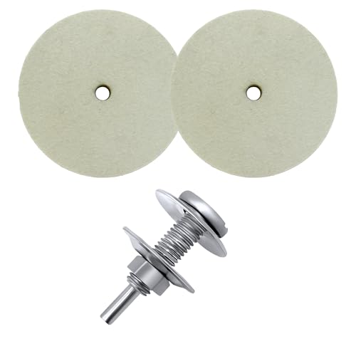 2pk 6in Hard Felt Buffing Wheel with 1/2 Inch Arbor Drill Adapter