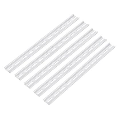 MECCANIXITY DIN Rail Slotted Aluminum Mounting Guide 14 Inch x 1.4 Inch x 0.3 Inch for Equipment Installation Pack of 5 Pcs - size: 14 Inch x 1.4 Inch