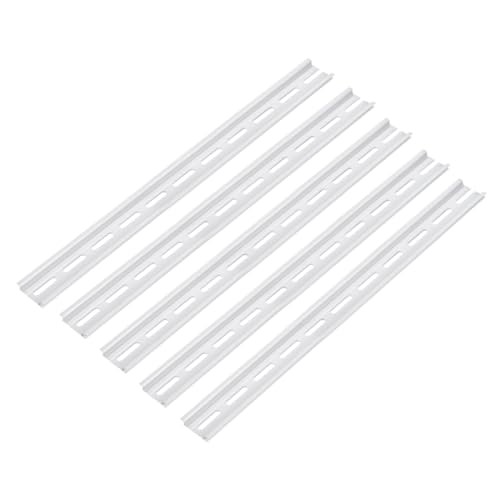 MECCANIXITY DIN Rail Slotted Aluminum Mounting Guide 14 Inch x 1.4 Inch x 0.3 Inch for Equipment Installation Pack of 5 Pcs - size: 14 Inch x 1.4 Inch