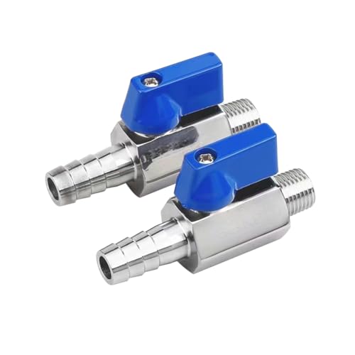 2Pcs Shut Off Valve 3/8" NPT Male x 5/16" Hose Barb Ball Valve - size: 3/8 MNPT x 5/16" Barb