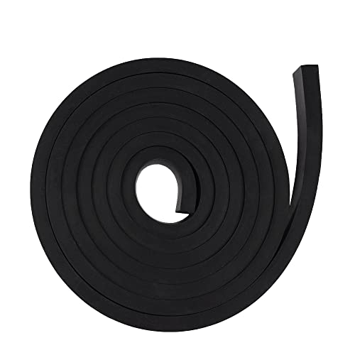 DOBTIM Rubber Strips 1/2(.500)" Thick X 1" Wide X 10'Long, Solid Rubber Rolls Use for Gaskets DIY Material, Supports, Sealing, Bumpers, Protection, Abrasion, Black - size: 1" X 10', style: .500" thick (No Adhesive）