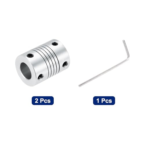 uxcell 2Pcs 10mm to 10mm Aluminum Alloy Shaft Coupling L25xD19 Flexible Coupler Beam for 3D Printer CNC Machine DIY Encoders and Motors Shaft,Silver - size: 10mm to 10mm